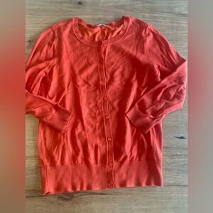Halogen Bright Orange Knit Cardigan Sweater Women’s Medium‎ Preloved